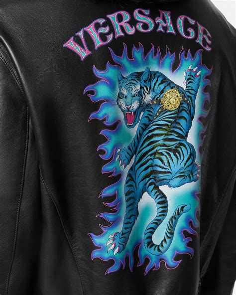 versace leather jacket replica|versace black denim jacket.